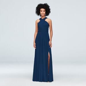 David's Bridal Crisscross High-Neck Mesh Dress - Size 2